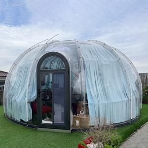 Portable Aluminum Prefab Dome Homes With Bottom LED Light APP Dimming Capability