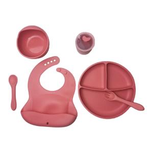China Modern Silicone Baby Feeding Set Bib And Plate Customized CPSIA CSPA Standard supplier