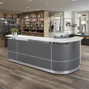 Artificial Stone Countertop, Front Desk Painting Process, Curved Reception Desk, Baking Paint Counter Company