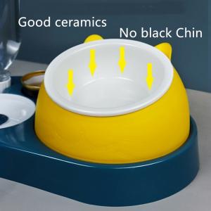 Cat Bowl Ceramic Bowl Protects Cervical Vertebrae Automatic Drinking Oblique Mouth Cat Bowl Against Overturning