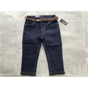 Medium Rise Ladies Denim Jeans Pristine Wash Stretch Denim Pedal Jeans With Belt TW79355