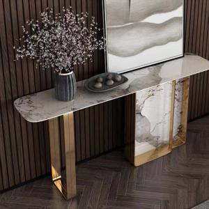 Stainless Steel Marble Top Entry Console Table Desk 1.2m/1.5m