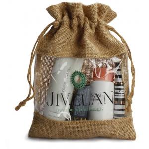vinyl drawstring organza gift bags, Jute PVC bag, Drawstring Jute window bag, Jute PVC window, Transparent PVC Window