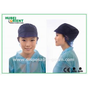 Non Woven White Snood Disposable Head Cap With Peak / Hairnet with Size  Customized