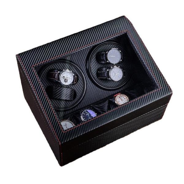 China Multifunctional  4 Slots Luxury Watch Winder Rotating Watch Box With Remote Control wholesale