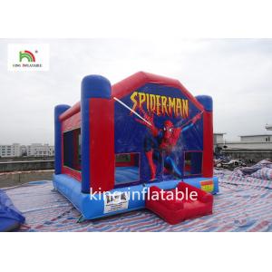 China Blue And Red Commercial Inflatable Bounce House Spiderman Print For Rent supplier