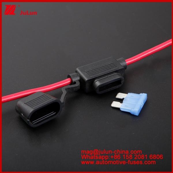 China Waterproof ATC ATO Standard Fuse Holder Medium Blade 12V Waterproof Auto Fuse Holder Standard Copper and Plastic with 16AWG Wire 3A 5A 10A Automotive Use wholesale