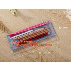 China wholesaler school stationery plastic soft pvc clear colored pencil bags with cheap price supplier