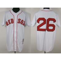 Free shipping Boston Red Sox 1975 Home Jersey #26 Wade Boggs baseball jerseys white Authentic Throwback baseball jersey