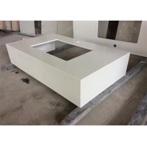 China Quartz Stone Gentle White Bathroom Vanity Tops With Undermount Sink , Solid Surface supplier