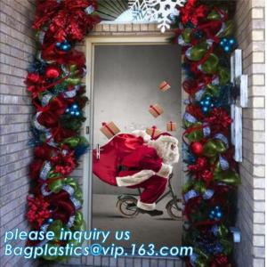 tampa plástica da janela do PE interno & exterior do cartaz da porta para a decoração do Natal do Dia das Bruxas, decoração do presente do Natal do cartaz da porta