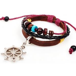 Pirates of the Caribbean US rudder leather bracelet leather jewelry fashion leather bracel