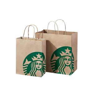 Eco Friendly Kraft Paper Bags For Bakery Goods / Takeaway / Fast Food