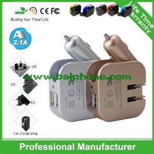 China Manufacturer direct promotion portable 2 in 1 travel and car charger interchangeable plug supplier