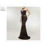 Black Gold Mermaid Style Prom Dress Heart Shaped Bust Special Sequin Pattern