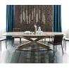 Modern Metal Base Italian Style Marble Dining Table Set DA-T825