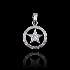 China Star Style Silver Cubic Zirconia Pendant For Anniversary , Engagement supplier
