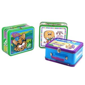 Custom Lunch Tin Boxes with Handles High Quality Tin Cans Vintage Metal Containers