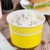 6 Oz Yellow Paper Ice Cream Cups Impermeable Eco - Friendly With Dorm Lid