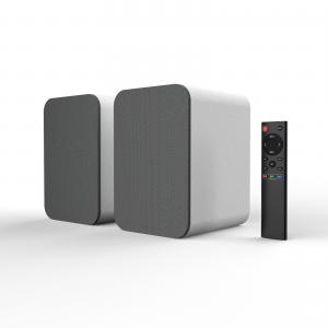 Wireless White Bluetooth Bookshelf Speakers Active For Home Theater