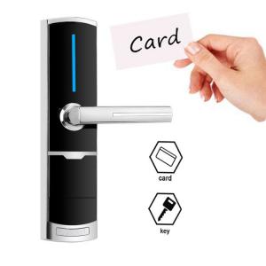 China Black Color Zinc Alloy Hotel Smart Key Card Door Locks with Free PC Software supplier