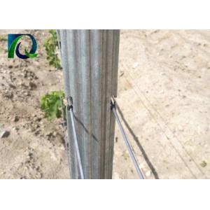 China 4M Galvanised Steel Vineyard Posts With W - Shaped Section Silver Color supplier