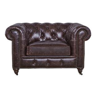 China Soft High Back Chesterfield Armchair , Modern High Back Wing Chairs For Living Room supplier