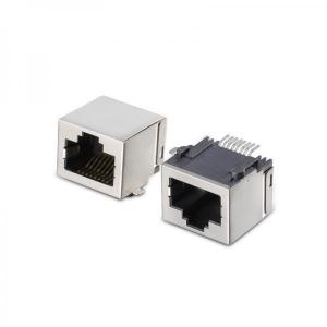 China Prise simple à angle droit protégée du profil bas Rj45 Jack avec LED, CAT6 Jack modulaire supplier