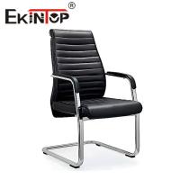 China Chrome Black Executive Leather Office Chair Without Wheels For Home Office on sale