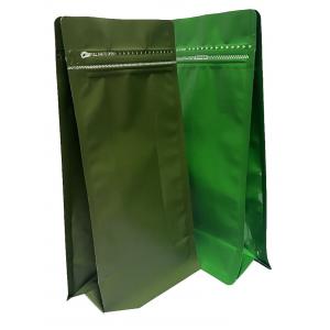 PE Aluminum Material Flat Bottom Valve Bag For 500g Coffee Packaging
