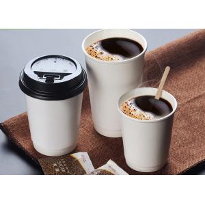 China 8oz 12oz Takeaway Coffee Cups Paper Drinking Cups with Plastic Cover supplier