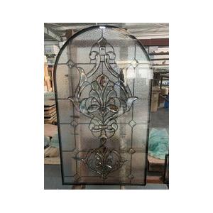Grey Caming Decorative Front Door Leaded Glass Arched Inserts