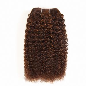 Pre-Colored Mixed Brown Human Hair Brazilian Hair Weave Afro Kinky Wave  Hair Extensions P4/30