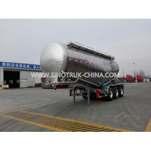 Safety Bulk Cement Trailer With Air Compressor BOHAI 12M3 And 60 TONS Capacity