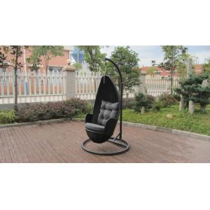 Aluminum Frame And Black Rattan Swing Chair For Outdoor Garden