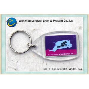 China Transparent Plastic Photo Keychain , Customized Blank Photo Frame Key Chain supplier