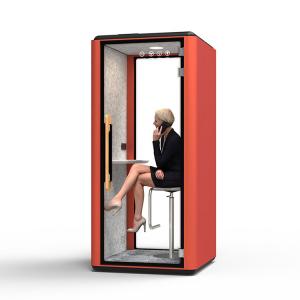 China 42.3 Inch Acoustic Phone Booth Red Single 2000HMM Portable Office Pod supplier