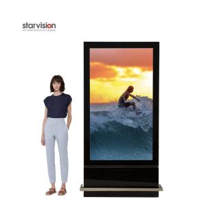 700nits Floor Standing LCD Indoor Digital Signage Totem 4K Ultra HD For Airport