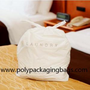China Biodegradable LDPE Plastic Laundry Bag With Cotton String Rope supplier