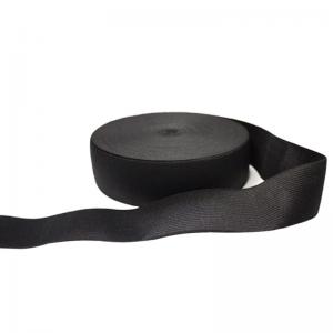 China Black Polyester Knitted Elastic Tape 2.5cm Wide Knit Elastic For Garments supplier