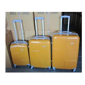 China Hard Case ABS PC Silver Aluminum Trolley Luggage 20 / 24 / 28 Inch Waterproof wholesale