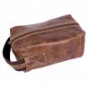 China New Handmade Leather Dopp Kit Bag Man Cosmetic Bag Genuine Leather Toiletry Kit Custom Gift Leather Toiletry Bag wholesale