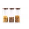 Bamboo Lid Glass Kitchenware Borosilicate Air Tight Food Glass Storage