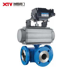 China Flanged Tee Type Control Ball Valve for Oil and Gas Industry GOST Standard Channel supplier