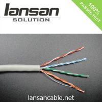 China Test Passed 100Mhz Solid Bare Copper UTP Cat5e Lan Cable Unshield Solution 24AWG 0.50mm for High Speed Communication on sale