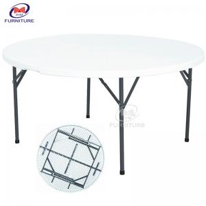 ODM 4 ft White Round Plastic Folding Chair And Table For Ten Persons