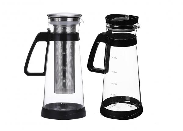Professional Ice Tea Maker / Glass Infusion Pitcher With Stainless Steel Filter