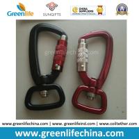 China Aircraft Aluminum Best Quality Black/Red Lockable Durable Snap Carabiner Hook for sale