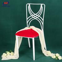 China Iron Metal Wedding Chiavari Chair With Red Cushion on sale