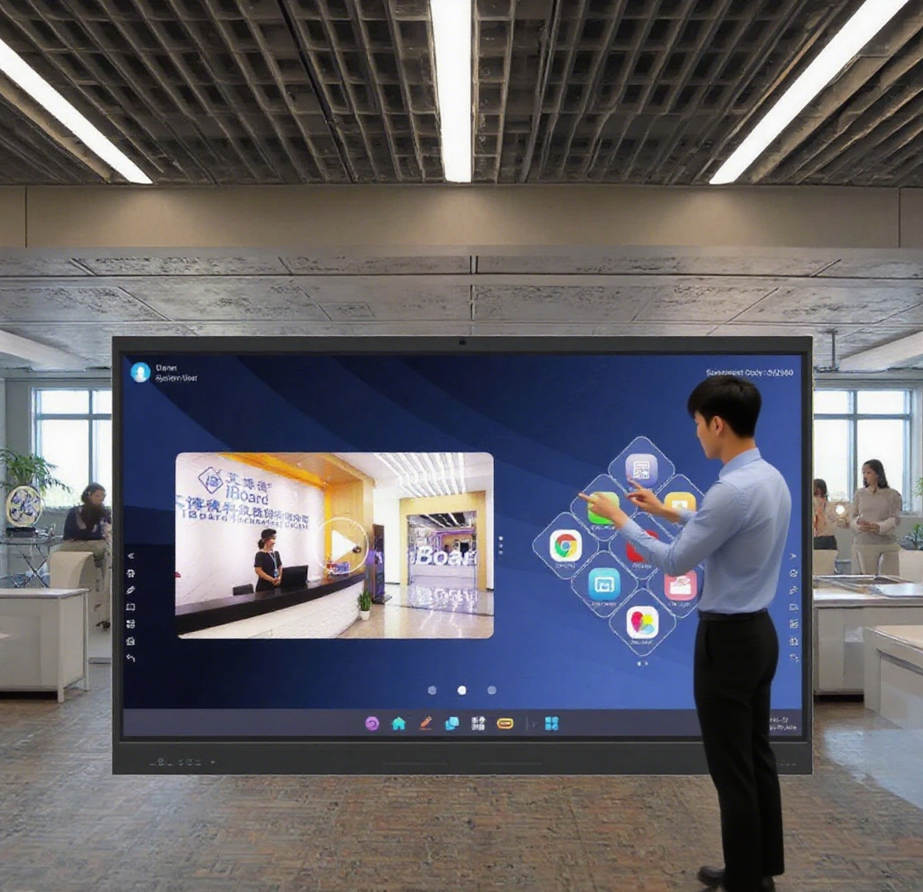 China Factory Price IBoard 4k Touch Screen Multi-language Software Lcd Smart Board Android Interactive board for school supplier